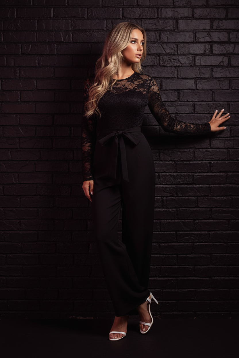 Model Against Brick Wall
